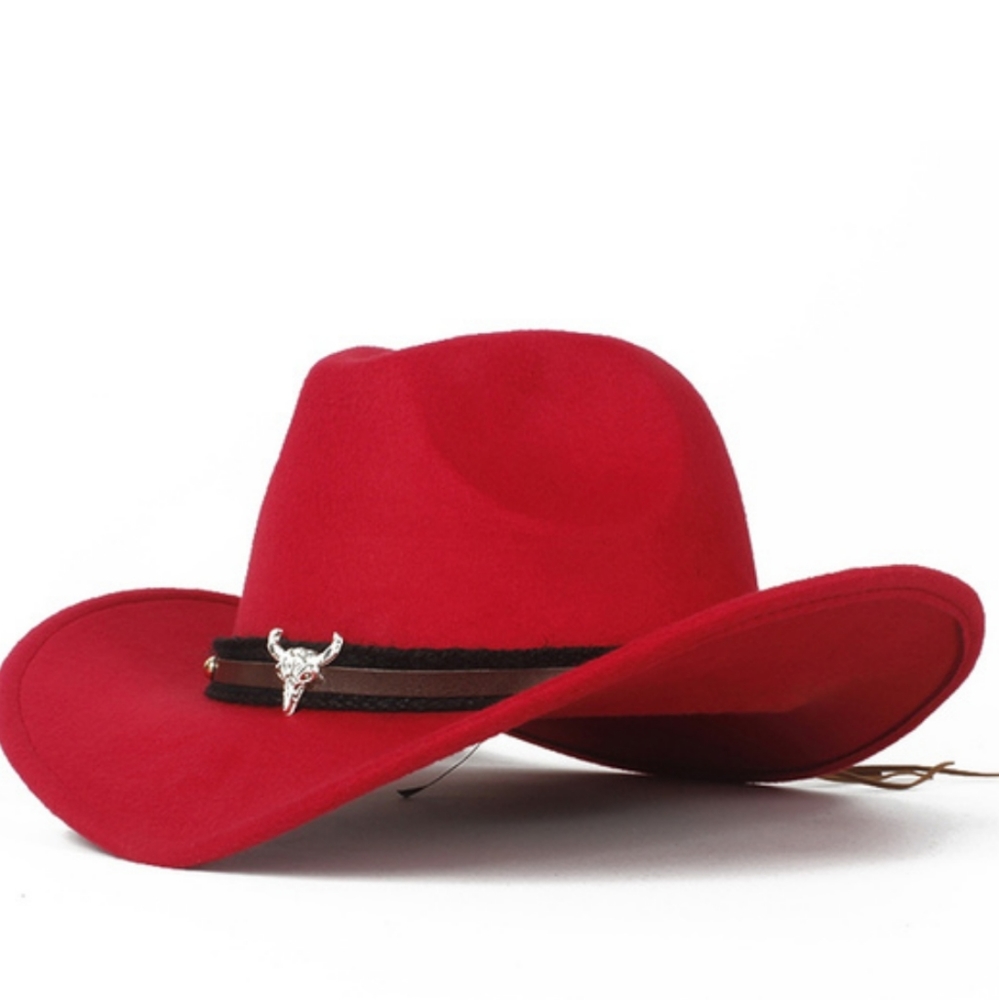 New Unisex Western Cowboy Outback Hat with Steer